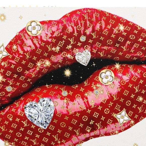 At Home Louis Vuitton Luxury Lips Canvas Wall Decor - Picture 2 of 8
